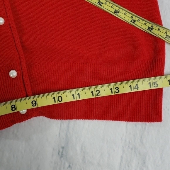 Vintage USA Red Pearl Button Cardigan VGUC 36 s/m - Picture 9 of 9